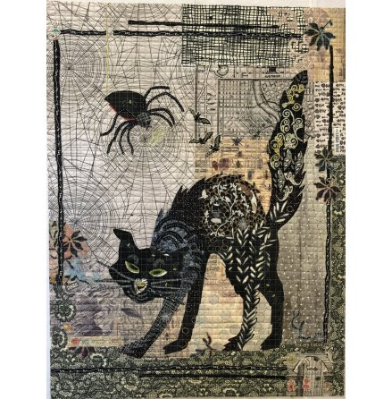 Black Cat Collage mönster (16231)