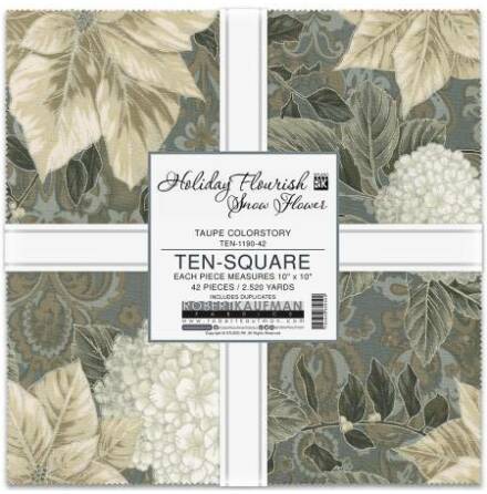 Layercake Holiday Flourish Snow Flowers Taupe (17030)