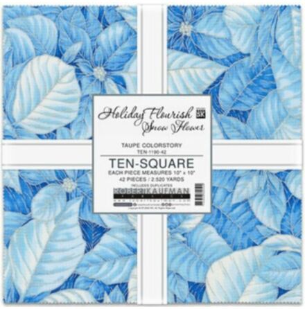 Layer Cake Holiday Flourish Snow Flower Blue (17042)