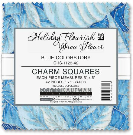 Charmpack Holiday Flourish Snow Flower Blue (17049)