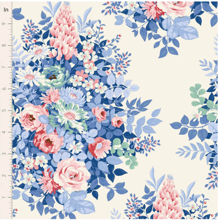 F�rhandsbest�llning S�ljstart 1 juni Tilda Something Blue Whimsy flower Cream  (17736)