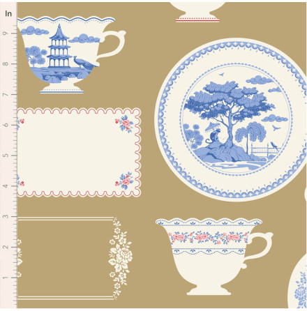 F�rhandsbest�llning S�ljstart 1 juni Tilda Something Blue Labels and ornaments ochre (17762)